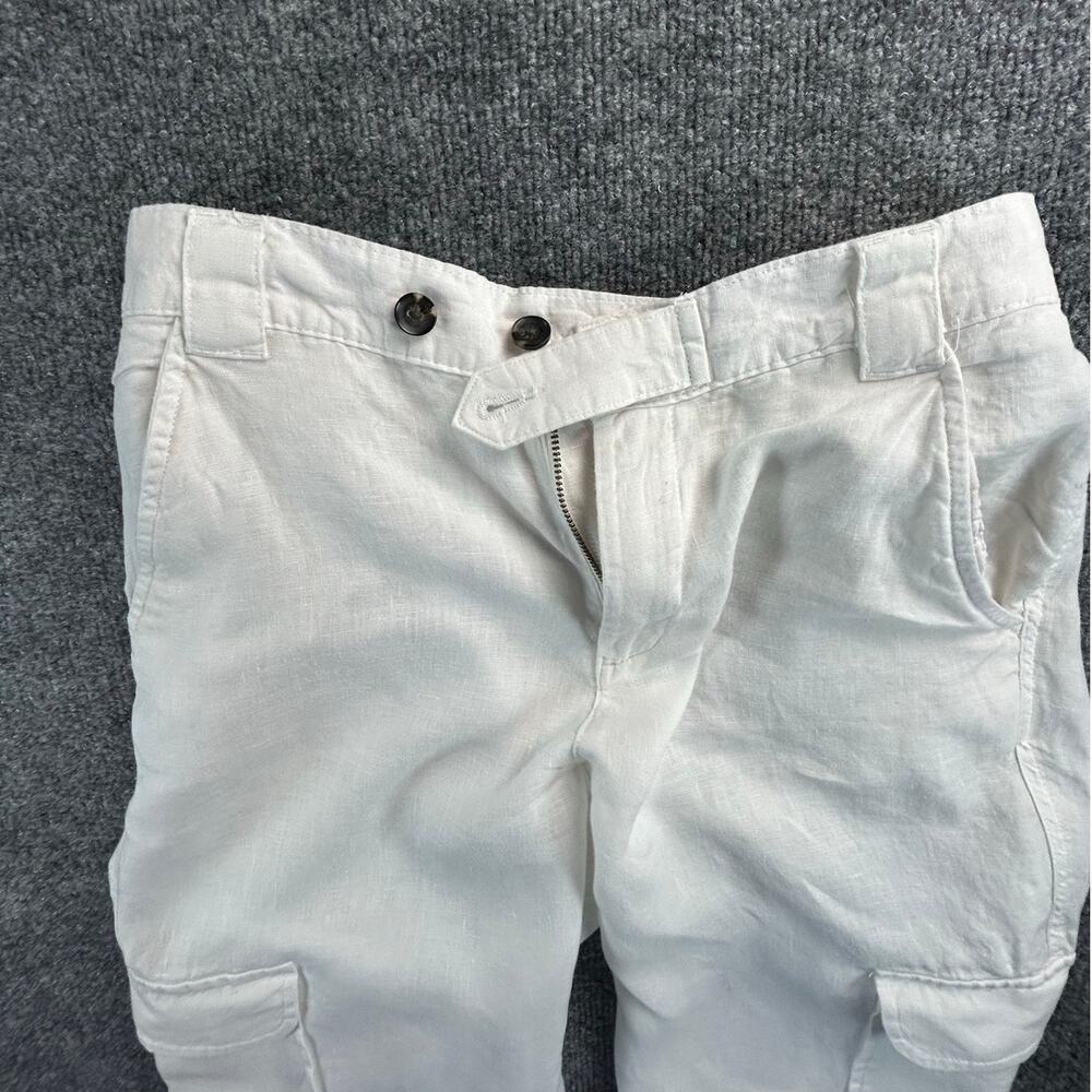Rachel Roy Women's Linen Cargo Pants White Size 2 Cropped Utility - Picture 5 of 9